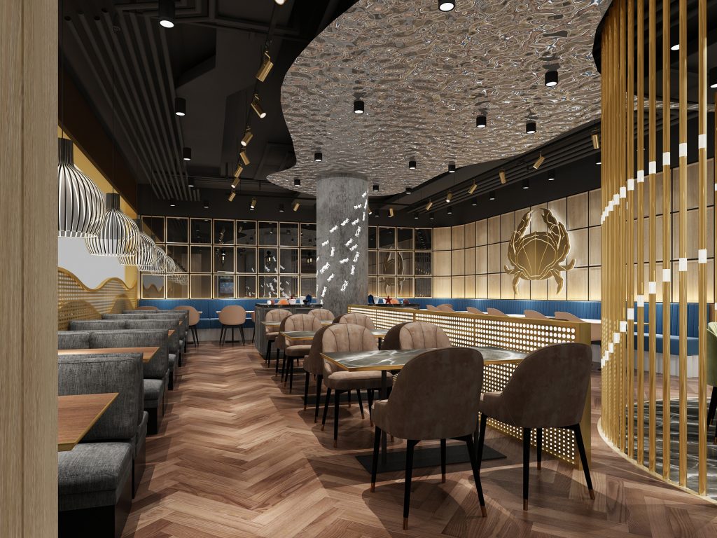 無招牌海鮮餐飲店鋪裝飾設計案例