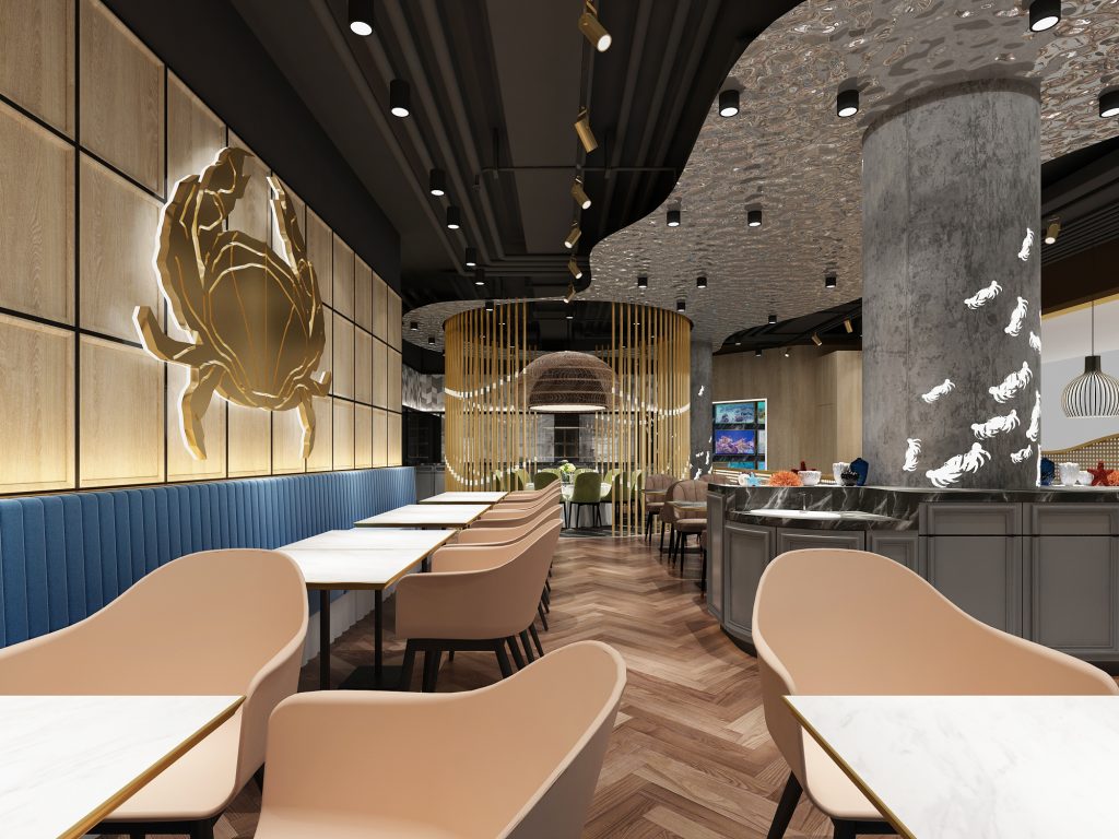 無招牌海鮮餐飲店鋪裝飾設計案例