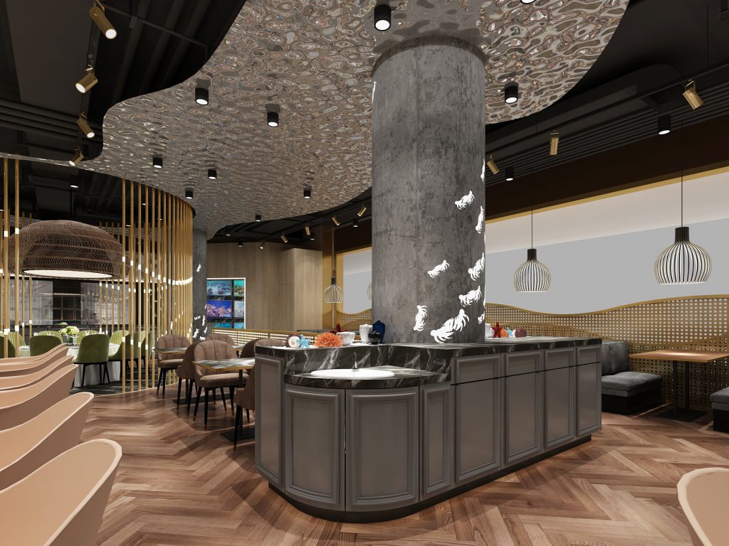 無招牌海鮮餐飲店鋪裝飾設計案例