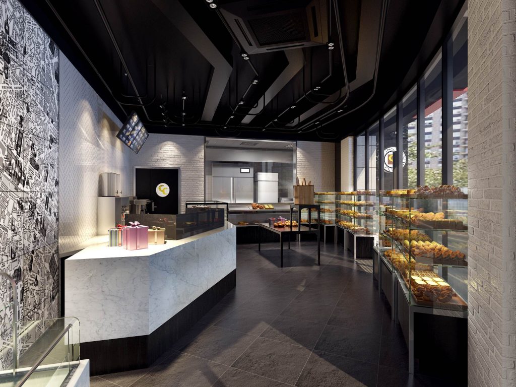 可頌坊烘焙店裝飾設計案例
